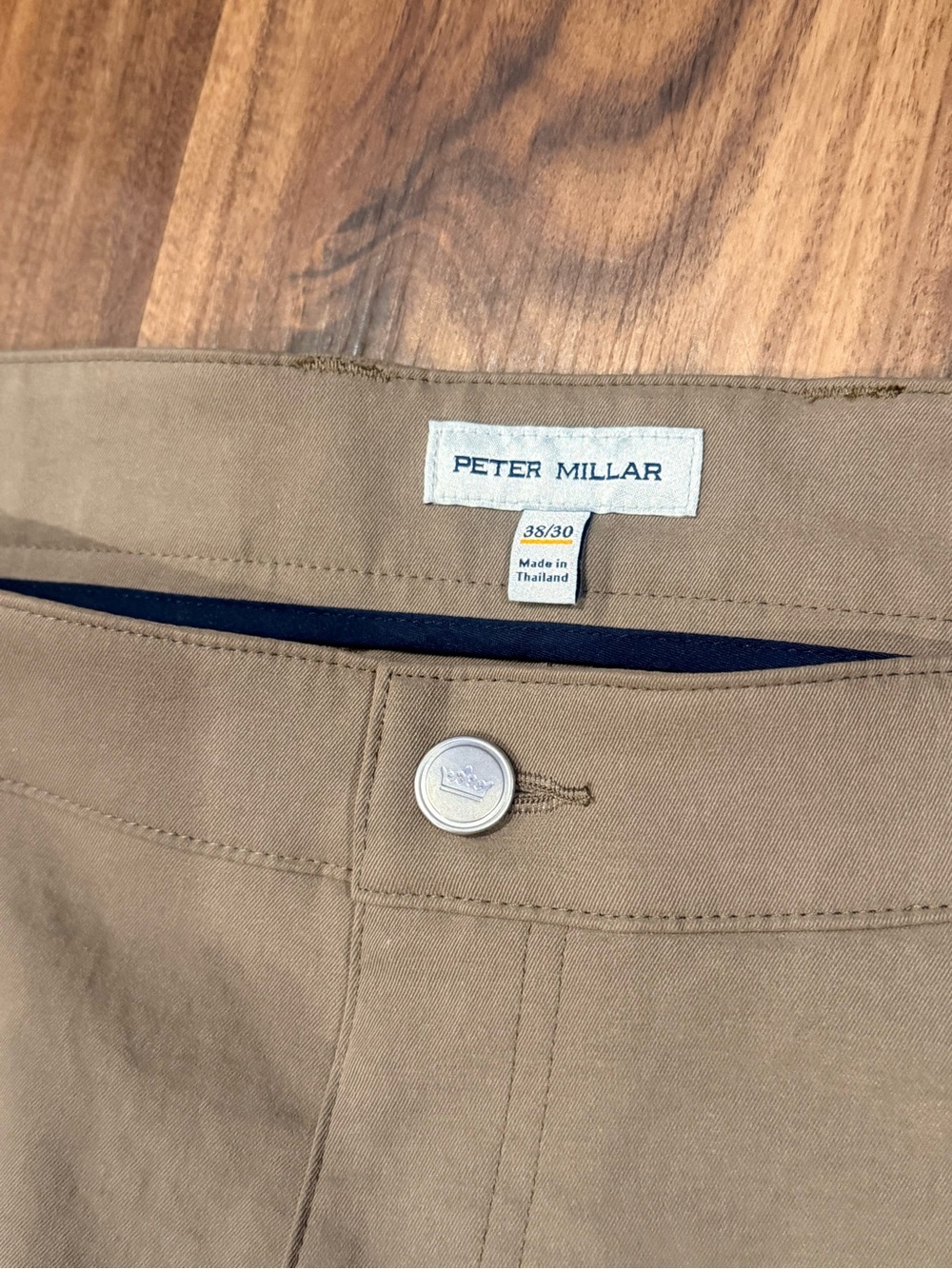PETER MILLAR EB66 5 Pocket Casual Pants Golf Stretch Sz 38 x 30 Khaki